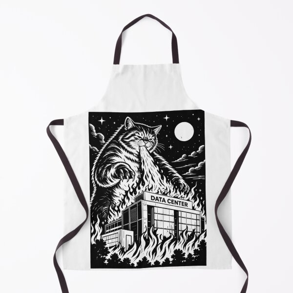Item preview, Cat Burning The Data Center Funny Anti AI designed and sold by gordonbwyashop.