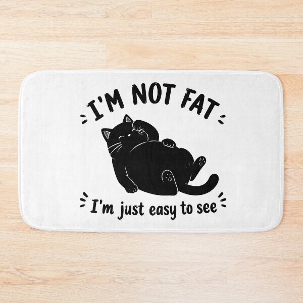 Item preview, Plump Cat "Not Fat Easy To See" Funny Saying designed and sold by OlyvieArt.
