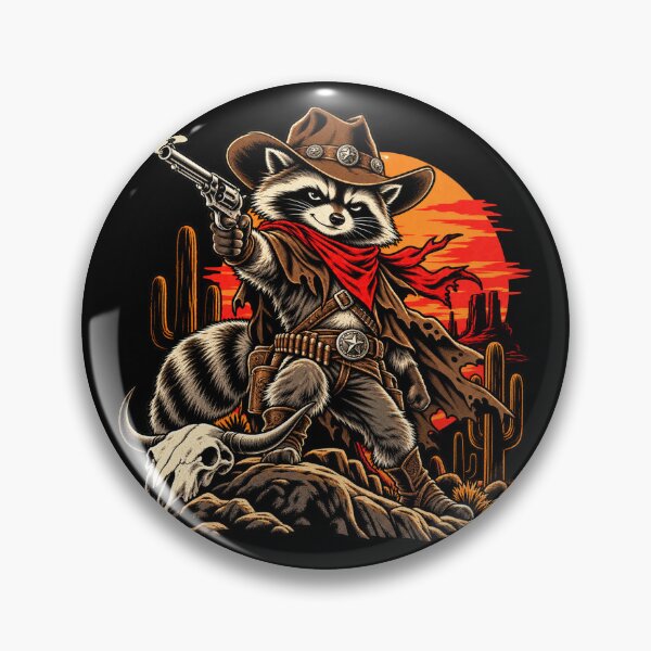Item preview, Cowboy Raccoon Wild West Trash Panda designed and sold by Pandaburba.
