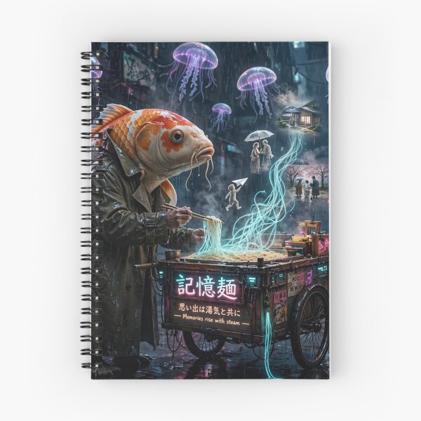Item preview,  Koi Fish Eating Memory Noodles Rainy Night designed and sold by Aliforall.