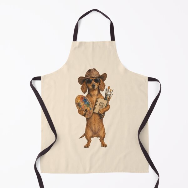 Item preview, Dachshund Artist Painter Cowboy Hat Sunglasses Weenie Dog designed and sold by Yellowriversss.