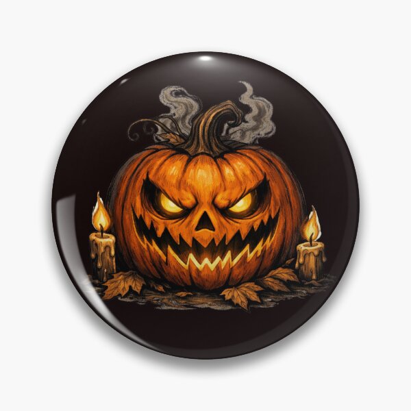 Item preview, Sinister Jack-o-Lantern with Candles Halloween Art designed and sold by BedheadBobShop.