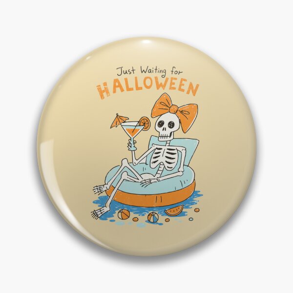 Item preview, Funny Skeleton Pool Float Just Waiting For Halloween designed and sold by Studio Bootleg.