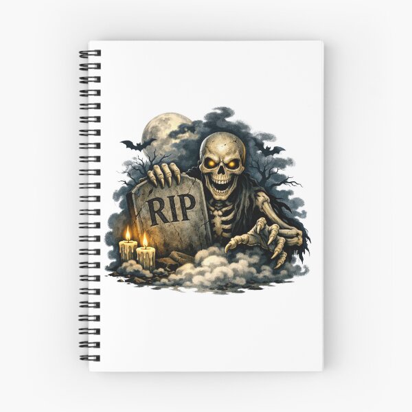 Item preview, Rising Skeleton Halloween Graveyard Night Art designed and sold by BedheadBobShop.