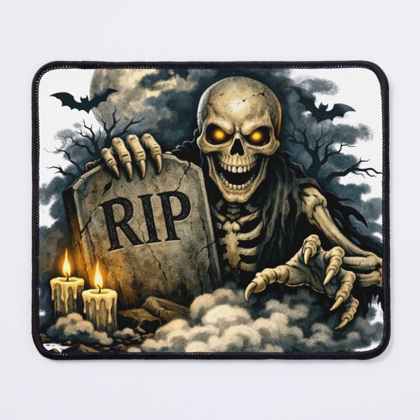 Item preview, Rising Skeleton Halloween Graveyard Night Art designed and sold by BedheadBobShop.