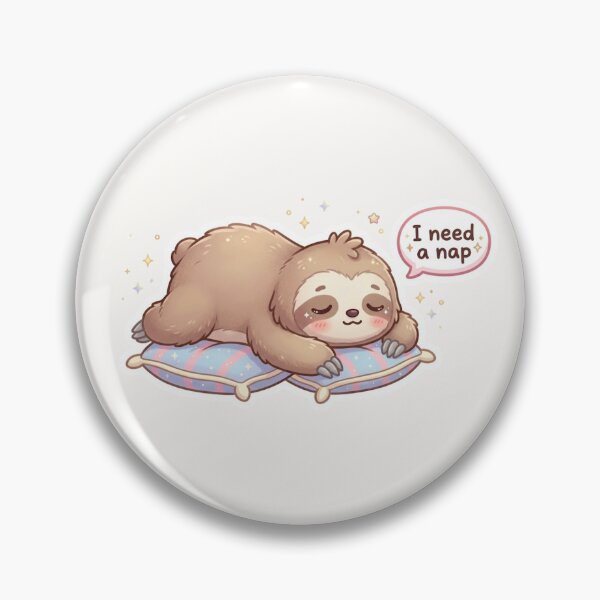 Item preview, I Need a Nap Kawaii Sloth Sticker designed and sold by Cerys-GS.