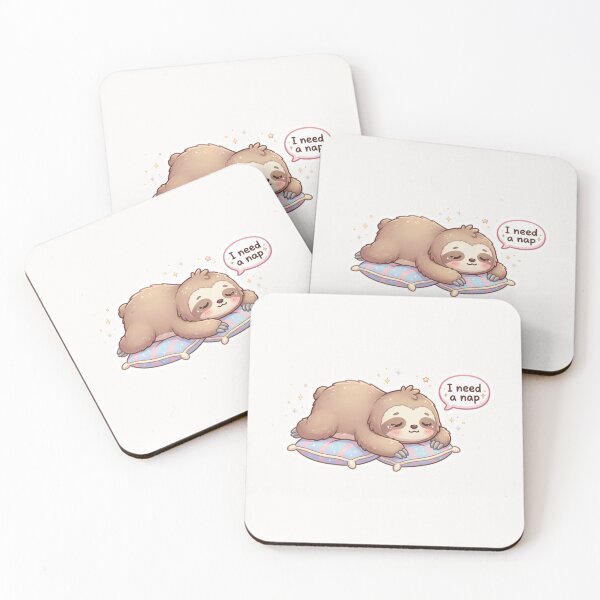 Item preview, I Need a Nap Kawaii Sloth Sticker designed and sold by Cerys-GS.