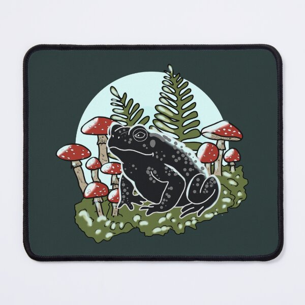 Item preview, Goblincore Frog with Amanita Mushrooms and Fern Moon Art  designed and sold by LeshanArt.