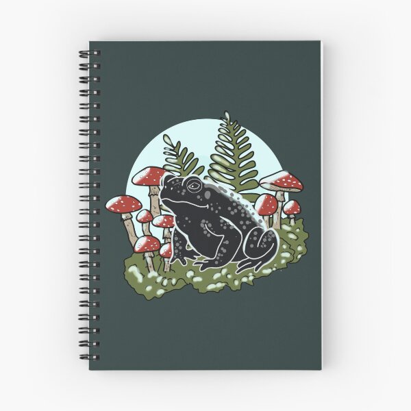 Item preview, Goblincore Frog with Amanita Mushrooms and Fern Moon Art  designed and sold by LeshanArt.