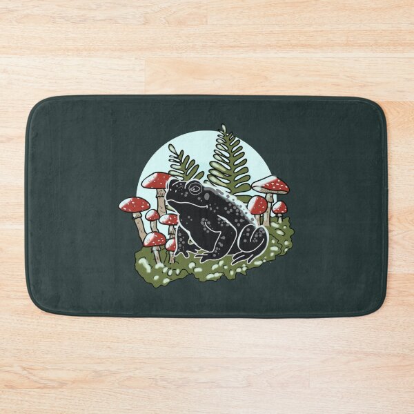 Item preview, Goblincore Frog with Amanita Mushrooms and Fern Moon Art  designed and sold by LeshanArt.