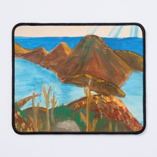 Item preview, Nature art mountains and ocean (painted by hand in acrylics and gouache) designed and sold by Boy and Belugee Studio.