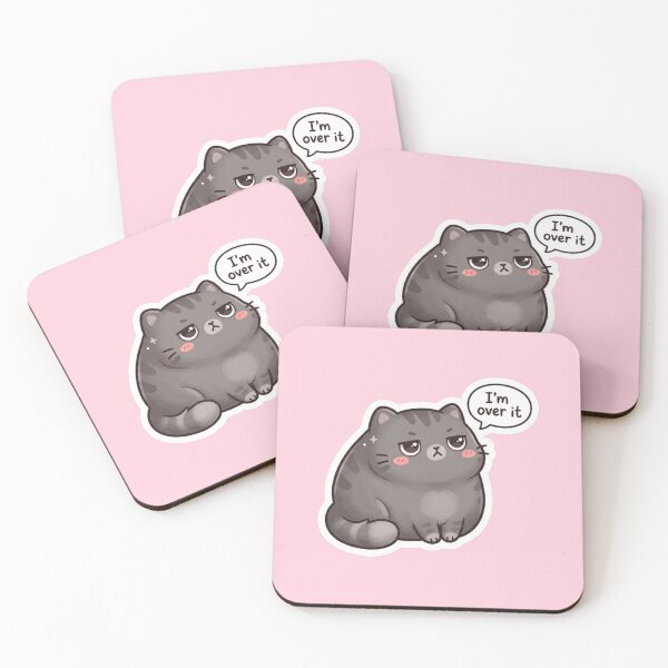 Item preview, I’m Over It Kawaii Cat Sticker designed and sold by Cerys-GS.