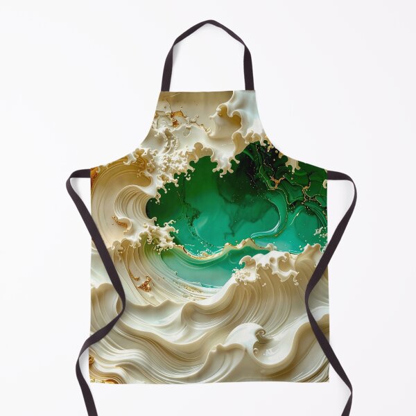 Item preview, Sculptural Emerald Wave with Gold Seafoam designed and sold by Vicky Brago-Mitchell®.