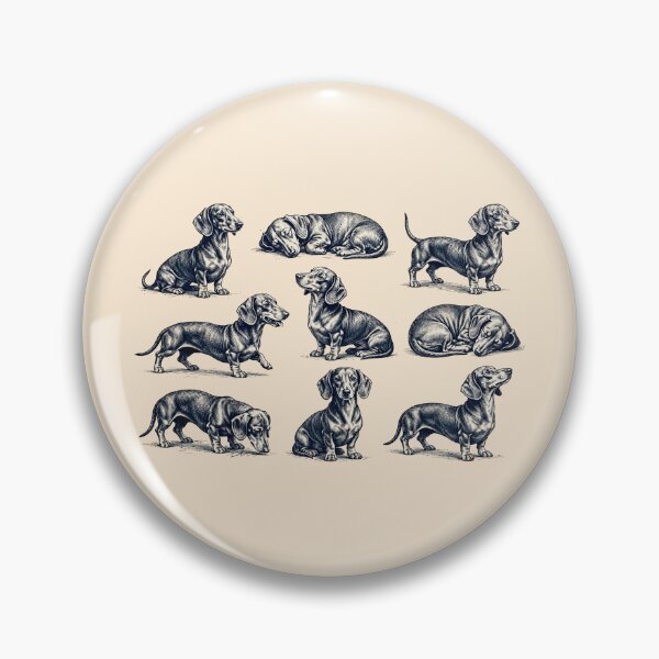 Item preview, Vintage Dachshund Poses Engraving Illustration Wiener Dog designed and sold by Yellowriversss.