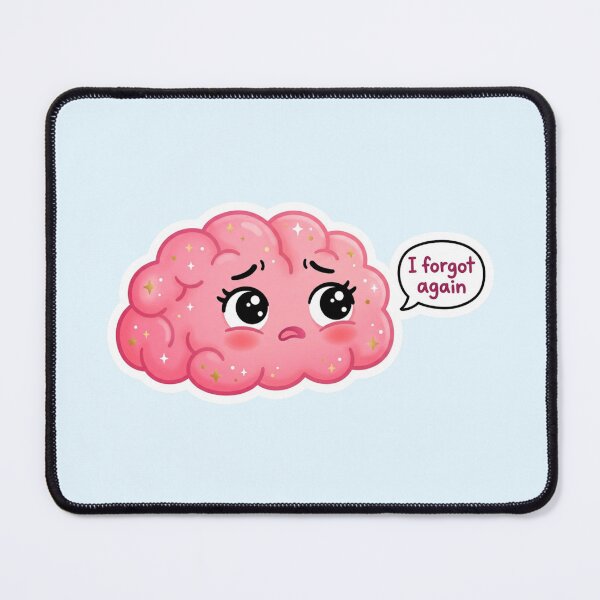 Item preview, I Forgot Again Kawaii Brain Sticker designed and sold by Cerys-GS.