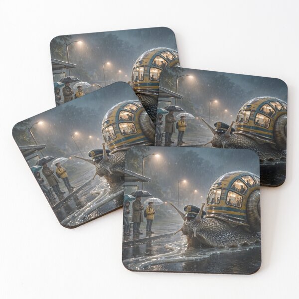 Item preview,  Giant Snail Bus Stop Rainy Night designed and sold by Aliforall.