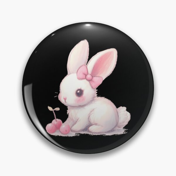 Item preview, Cute White Rabbit With Pink Bow And Cherry designed and sold by writtengriffinc.