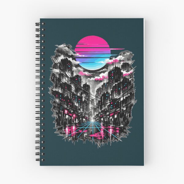 Item preview, Neon Retrowave Noir Sumi-E Cyberpunk Cityscape designed and sold by KungPowUnicorn.
