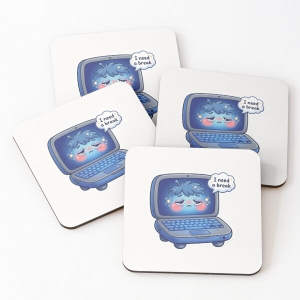 Item preview, I Need a Break Kawaii Laptop Sticker designed and sold by Cerys-GS.