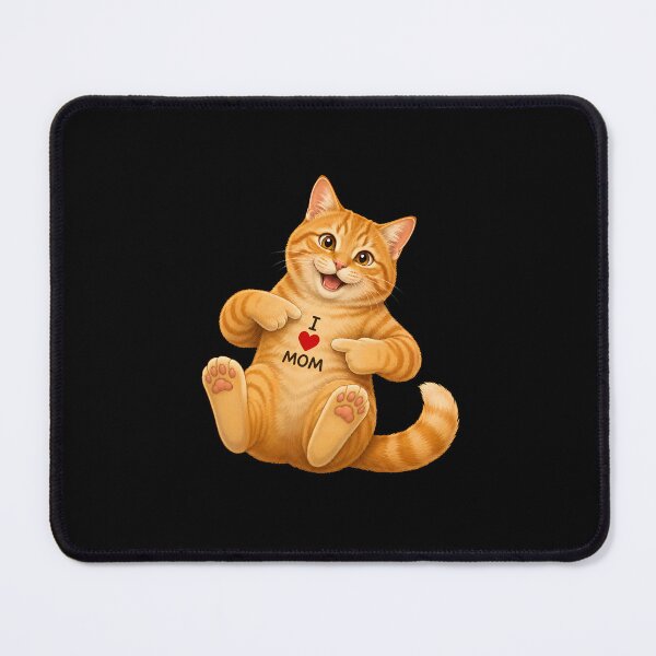 Item preview, Orange Cat I Love Mom Heart Tattoo Design designed and sold by OlyvieArt.