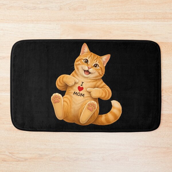 Item preview, Orange Cat I Love Mom Heart Tattoo Design designed and sold by OlyvieArt.