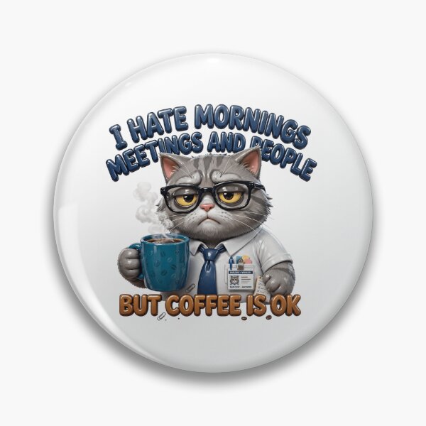 Item preview, I Hate Mornings Meetings And People Cat - Funny Coffee Lover Design designed and sold by prithvi chand.