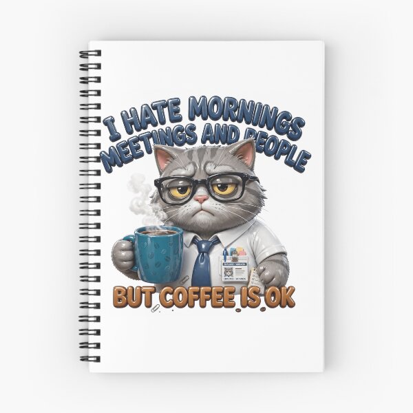 Item preview, I Hate Mornings Meetings And People Cat - Funny Coffee Lover Design designed and sold by prithvi chand.