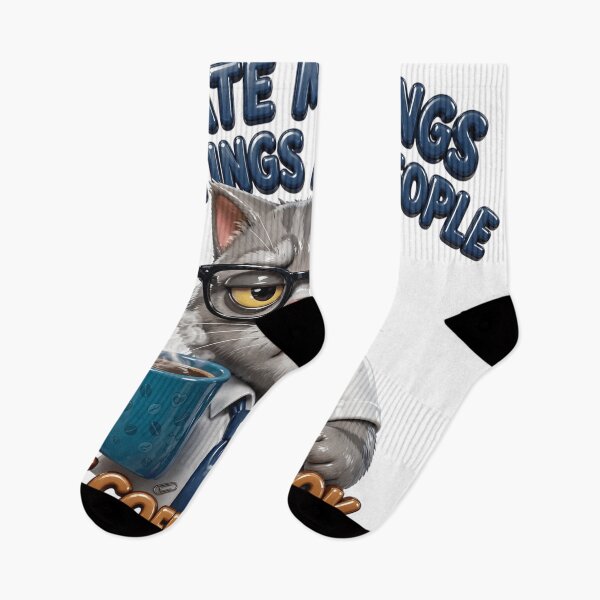 Item preview, I Hate Mornings Meetings And People Cat - Funny Coffee Lover Design designed and sold by prithvi chand.