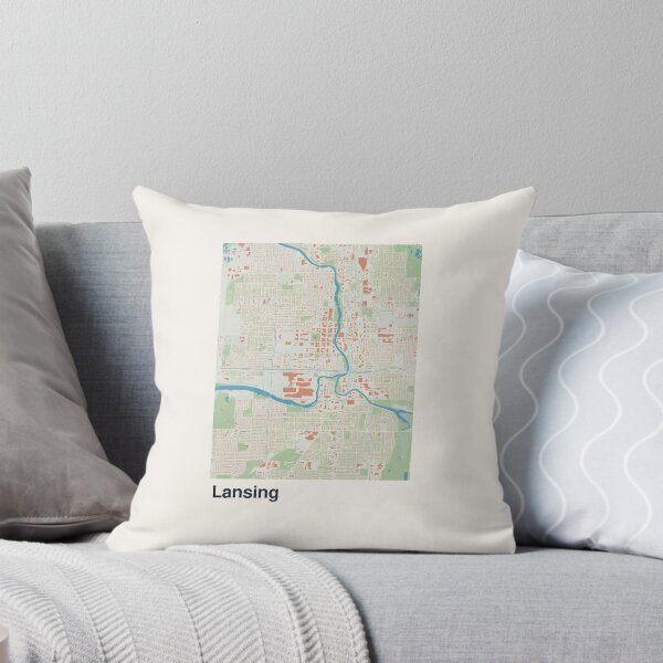 Item preview, Lansing Minimalistic Map Art designed and sold by MapsNerd.
