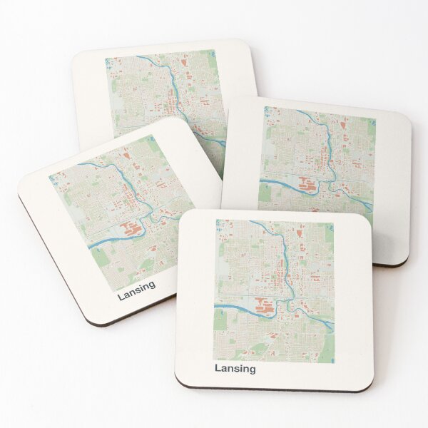 Item preview, Lansing Minimalistic Map Art designed and sold by MapsNerd.