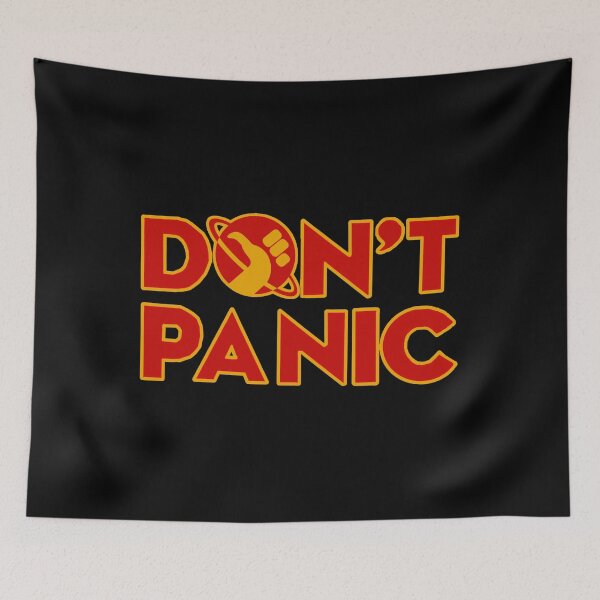 Item preview, Don't Panic - Red Yellow Hitchhiker's Logo designed and sold by yinon-h.