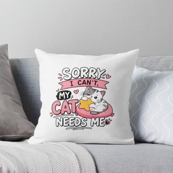 Item preview, Sorry I Cant My Cat Needs Me Cute Cat Lover Design designed and sold by OlyvieArt.