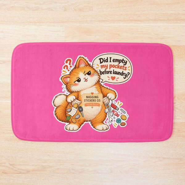 Item preview, NAGGINGCAT3 BY NAGGINGSTICKERSCO. DID I EMPTY MY POCKETS BEFORE LAUNDRY? MUNDANE COLLECTION | ELECTRIC PINK Edition | No.06 designed and sold by LaMaisonOfMY.