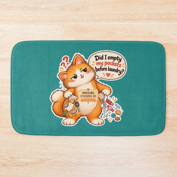 Item preview, NAGGINGCAT3 BY NAGGINGSTICKERSCO. DID I EMPTY MY POCKETS BEFORE LAUNDRY? MUNDANE COLLECTION | GREEN Edition | No.06 designed and sold by LaMaisonOfMY.