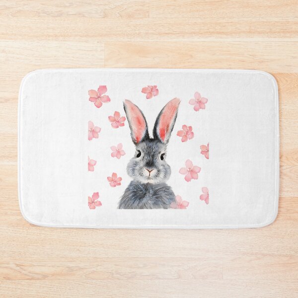 Item preview, Cute Bunny With Pink Flowers designed and sold by writtengriffinc.