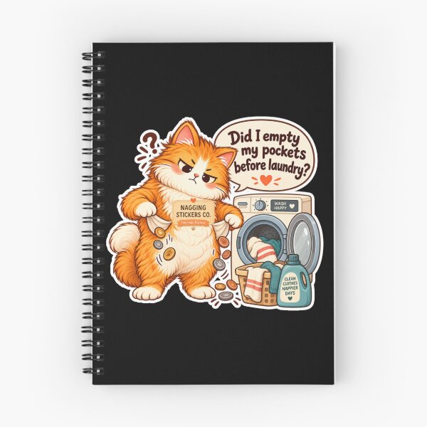 Item preview, NAGGINGCAT3 BY NAGGINGSTICKERSCO. DID I EMPTY MY POCKETS BEFORE LAUNDRY? MUNDANE COLLECTION | BLACK Edition | No.08 designed and sold by LaMaisonOfMY.