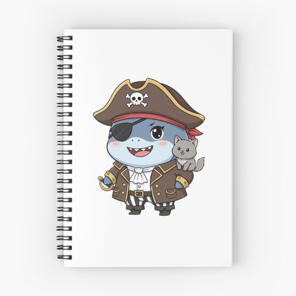 Item preview, Cute Pirate Shark and Cat designed and sold by Nature's Chibis.