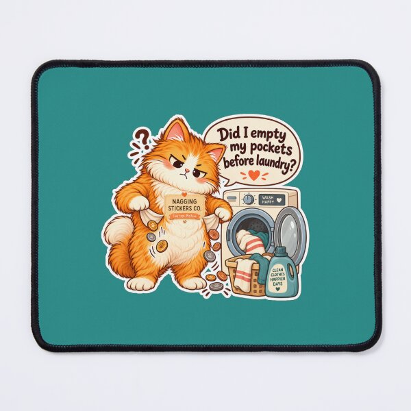 Item preview, NAGGINGCAT3 BY NAGGINGSTICKERSCO. DID I EMPTY MY POCKETS BEFORE LAUNDRY? MUNDANE COLLECTION | GREEN Edition | No.08 designed and sold by LaMaisonOfMY.
