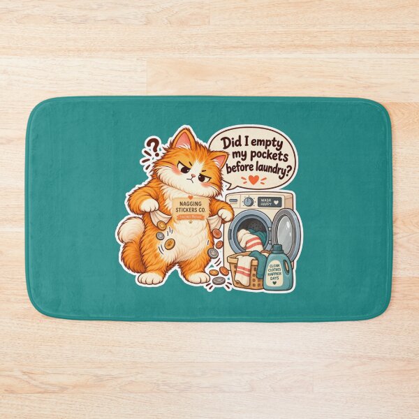 Item preview, NAGGINGCAT3 BY NAGGINGSTICKERSCO. DID I EMPTY MY POCKETS BEFORE LAUNDRY? MUNDANE COLLECTION | GREEN Edition | No.08 designed and sold by LaMaisonOfMY.