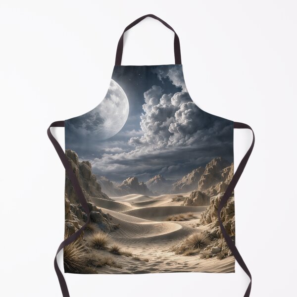 Item preview, Moonlit Desert Valley – Surreal Full Moon Fantasy Landscape Art Print designed and sold by Kaleidoscope Print.