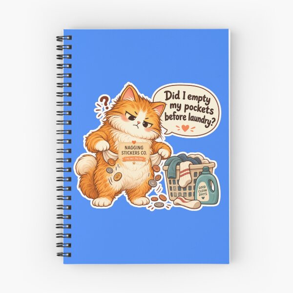 Item preview, NAGGINGCAT3 BY NAGGINGSTICKERSCO. DID I EMPTY MY POCKETS BEFORE LAUNDRY? MUNDANE COLLECTION | ELECTRIC BLUE Edition | No.07 designed and sold by LaMaisonOfMY.