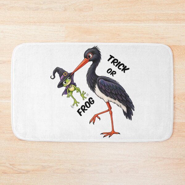 Item preview, Trick or Frog – Funny Halloween Black Stork and Witch Frog designed and sold by Buli89.