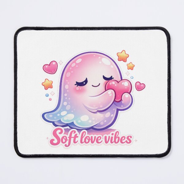 Item preview, Soft Love Vibes Ghost Pastel Kawaii Heart Spirit Art designed and sold by Sommium .