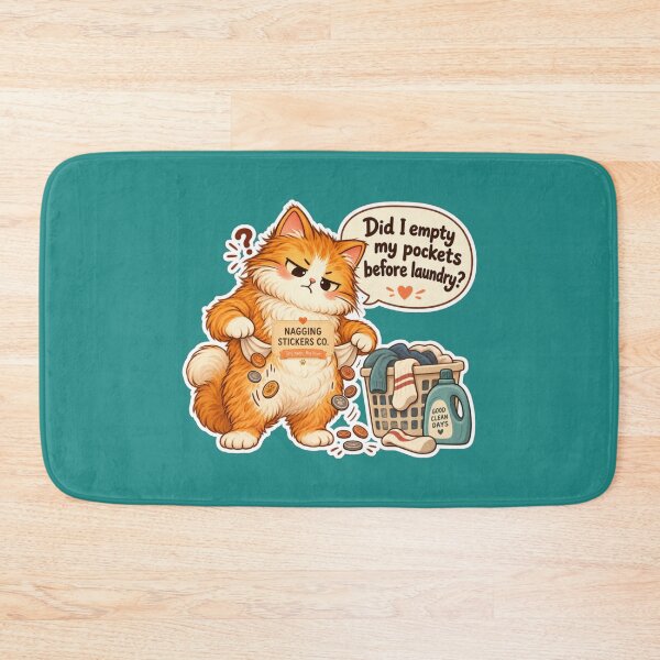 Item preview, NAGGINGCAT3 BY NAGGINGSTICKERSCO. DID I EMPTY MY POCKETS BEFORE LAUNDRY? MUNDANE COLLECTION | GREEN Edition | No.07 designed and sold by LaMaisonOfMY.