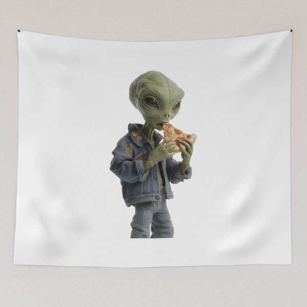 Item preview, Alien Eating Pizza designed and sold by LuxChu.