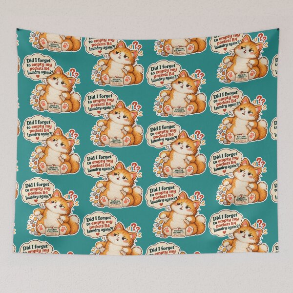 Item preview, NAGGINGCAT3 BY NAGGINGSTICKERSCO. DID I FORGET TO EMPTY MY POCKETS B4 LAUNDRY AGAIN?! MUNDANE COLLECTION | GREEN Edition | No.01 designed and sold by LaMaisonOfMY.
