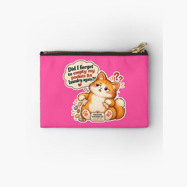 Item preview, NAGGINGCAT3 BY NAGGINGSTICKERSCO. DID I FORGET TO EMPTY MY POCKETS B4 LAUNDRY AGAIN?! MUNDANE COLLECTION | ELECTRIC PINK Edition | No.01 designed and sold by LaMaisonOfMY.