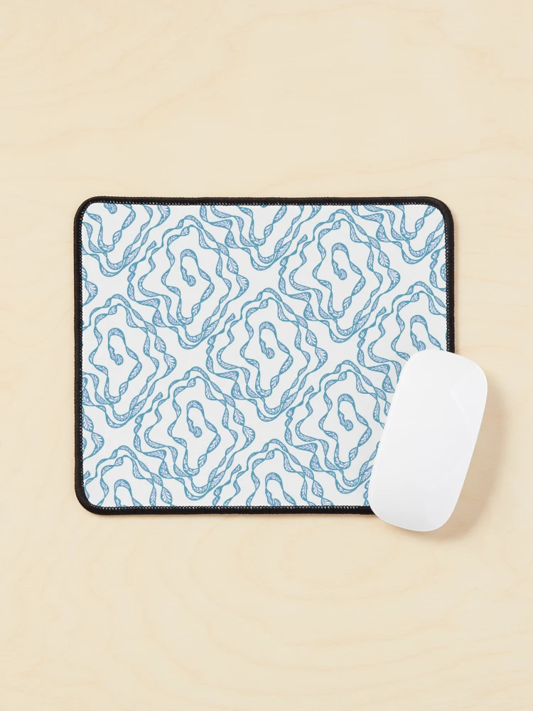 Thumbnail 1 of 5, Mouse Pad, Blue Wavy Abstract Line Pattern designed and sold by SbRandomLab.