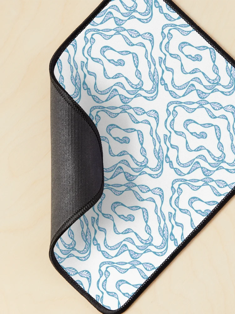 Thumbnail 2 of 5, Mouse Pad, Blue Wavy Abstract Line Pattern designed and sold by SbRandomLab.