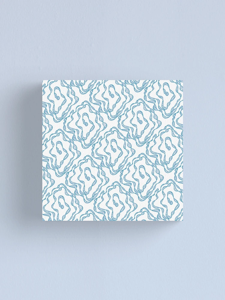 Thumbnail 1 of 3, Canvas Print, Blue Wavy Abstract Line Pattern designed and sold by SbRandomLab.